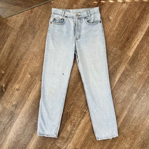 Vintage Levi's 701 High Waisted Light Wash Straight Jeans Button Fly - Picture 1 of 10